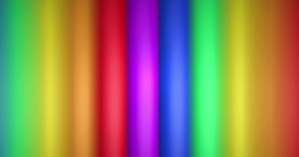 虹色の縞模様と色の上に抱きつく男性カップルのアニメーションがシームレスなループに移動します プライド月 Lgbtq 人権と平等の概念デジタル生成されたビデオ — ストック動画