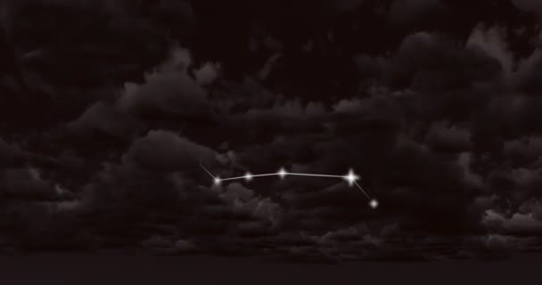 Animace Gemini Hvězdy Znamení Mraky Kouře Pozadí Astrologie Horoskop Zvěrokruh — Stock video