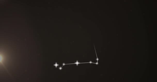 在烟云的背景上 撒尿的动画是星号的标志 占星术 占星术和黄道带概念数字生成的视频 — 图库视频影像