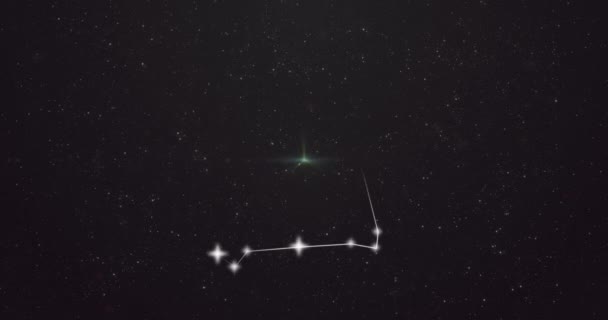 Animación Piscis Signo Estrella Las Nubes Humo Fondo Astrología Horóscopo — Vídeos de Stock