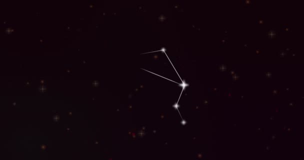 배경에 리브라 애니메이션 점성술 천궁도 황도대 개념은 디지털로 만들어 비디오 — 비디오
