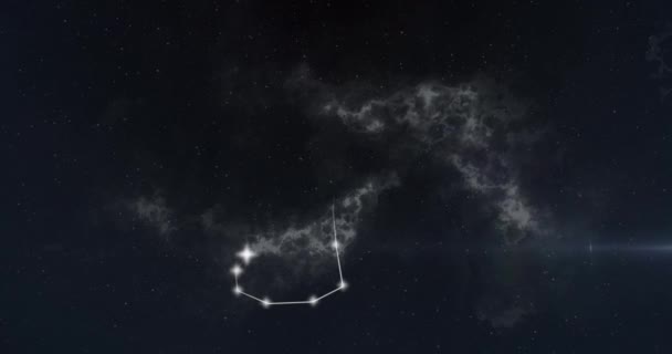 Animace Škorpiónové Hvězdy Mracích Kouře Pozadí Astrologie Horoskop Zvěrokruh Koncept — Stock video
