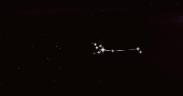 Animación Aries Signo Estrella Las Nubes Humo Fondo Astrología Horóscopo — Vídeos de Stock