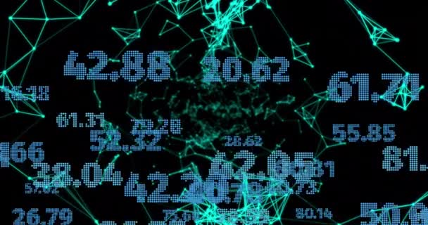 Animação Processamento Dados Financeiros Todo Mundo Com Conexões Conceito Redes — Vídeo de Stock