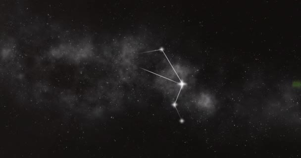 Animación Libra Signo Estrella Las Nubes Humo Fondo Astrología Horóscopo — Vídeos de Stock