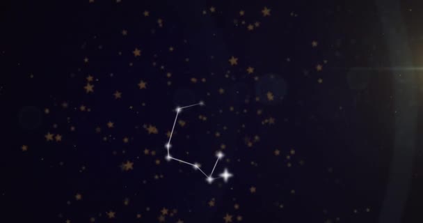 在烟云的背景上 射手座星形星座的动画 占星术 占星术和黄道带概念数字生成的视频 — 图库视频影像