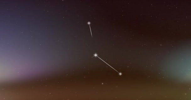 Animatie Van Kanker Ster Teken Boven Wolken Rook Achtergrond Astrologie — Stockvideo