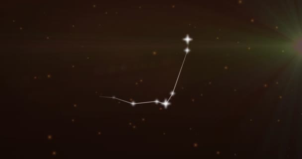 在烟云的背景上 摩羯座星座的动画 占星术 占星术和黄道带概念数字生成的视频 — 图库视频影像