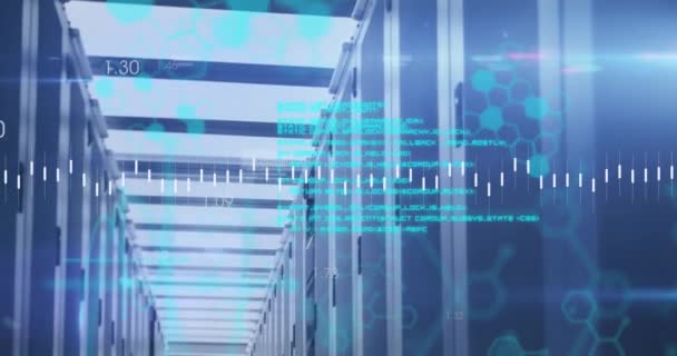 Animation Financial Data Processing Computer Servers Global Business Finances Computing — Stok video