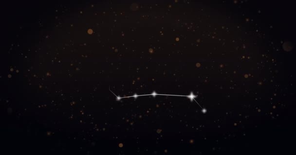 Animation Signe Des Étoiles Gémeaux Sur Des Nuages Fumée Arrière — Video