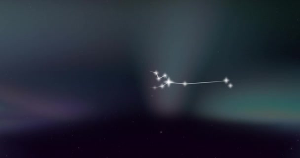 Animasi Tanda Bintang Taurus Awan Asap Latar Belakang Astrologi Horoskop — Stok Video