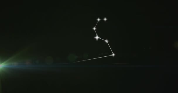 在烟云的背景上 狮子座星座的动画 占星术 占星术和黄道带概念数字生成的视频 — 图库视频影像