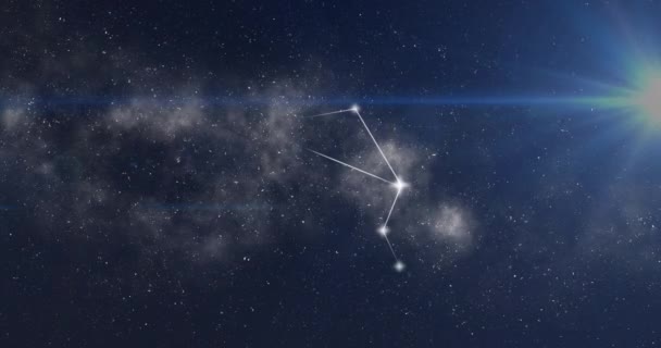 在烟云的背景上 天秤座星号的动画 占星术 占星术和黄道带概念数字生成的视频 — 图库视频影像