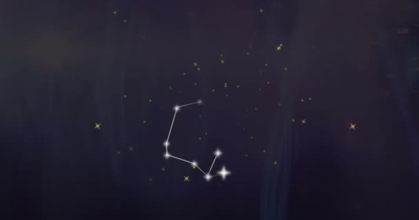在烟云的背景上 射手座星形星座的动画 占星术 占星术和黄道带概念数字生成的视频 — 图库视频影像