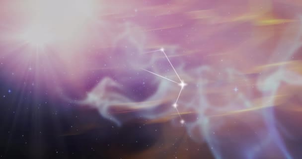 Animatie Van Het Sterrenbeeld Weegschaal Rookwolken Achtergrond Astrologie Horoscoop Dierenriem — Stockvideo