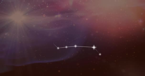 在烟云的背景上 吉密尼星号的动画符号 占星术 占星术和黄道带概念数字生成的视频 — 图库视频影像