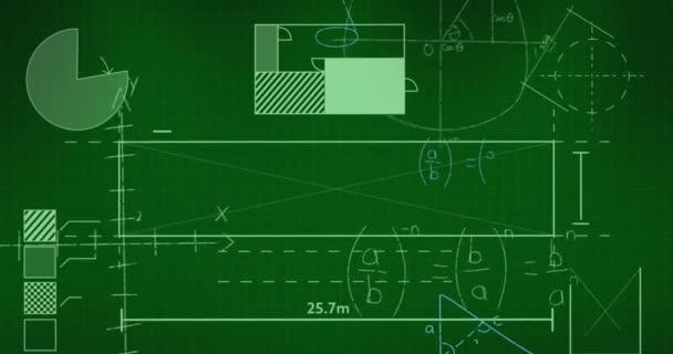 Animation Traitement Données Mathématiques Sur Fond Vert Concept Mondial Science — Video