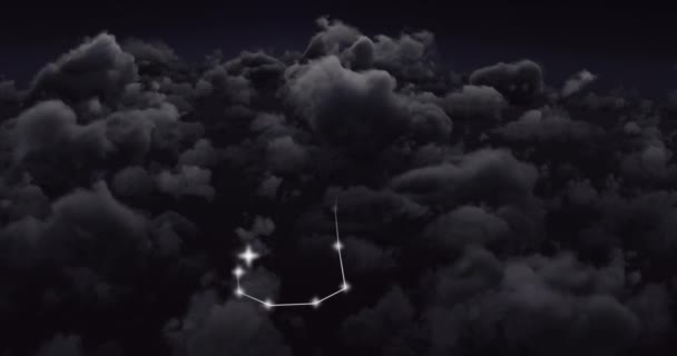 Animáció Skorpió Csillag Jel Felett Felhők Égen Háttérben Asztrológia Horoszkóp — Stock videók