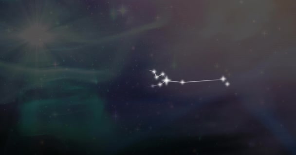 Animación Signo Estrella Tauro Las Nubes Humo Fondo Astrología Horóscopo — Vídeos de Stock