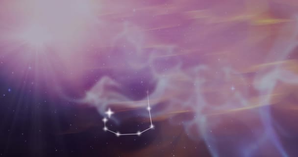 Animação Escorpião Signo Estrela Sobre Nuvens Fumaça Fundo Conceito Astrologia — Vídeo de Stock