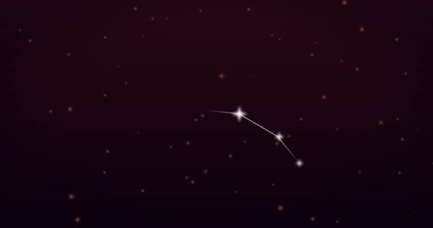 Анімація Зоряних Знаків Чорному Тлі Астрологія Гороскоп Зодіак Концепція Цифрового — стокове відео