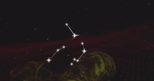 Animace Panenské Hvězdy Znamení Mraky Kouře Pozadí Astrologie Horoskop Zvěrokruh — Stock video