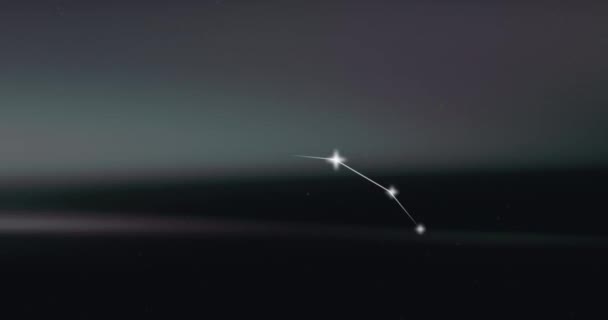 在烟云的背景上 流星的动画符号 占星术 占星术和黄道带概念数字生成的视频 — 图库视频影像