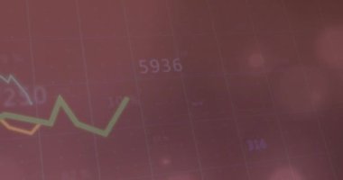 Finansal veri işleme ve şebeke üzerindeki çizgilerin animasyonu. Küresel iş, finans, hesaplama ve veri işleme kavramı dijital olarak oluşturulmuş video.