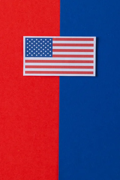 Amerika Birleşik Devletleri Bayrağının Mavi Kırmızı Arka Planında Fotokopi Alanı — Stok fotoğraf