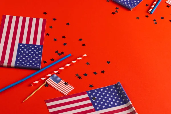 Vörös Kék Fehér Csillagok Zászlók Amerikai Egyesült Államok Fénymásolási Hely — Stock Fotó