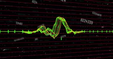 Soyut arkaplana karşı birden fazla grafik üzerinden numaraların değiştirilmesi. Dijital olarak oluşturulmuş, hologram, illüstrasyon, rapor, büyüme, rakamlar ve iş konsepti.