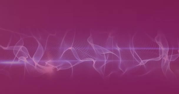 在紫色背景上 光在形状上的动画轨迹 光和移动概念数字生成的视频 — 图库视频影像