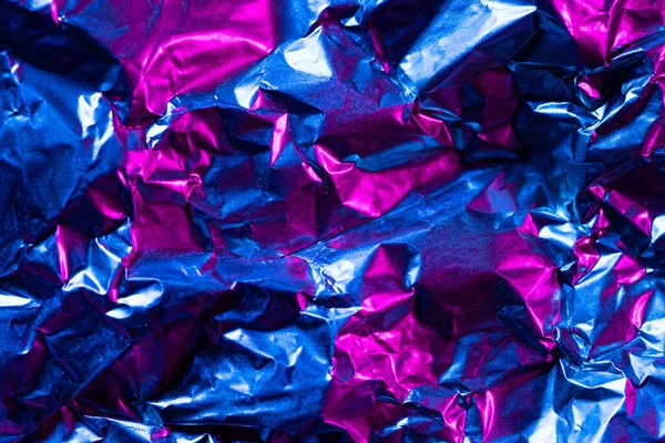 Close Crumpled Shiny Multi Coloured Foil Copy Space Colour Texture — Stock Photo, Image