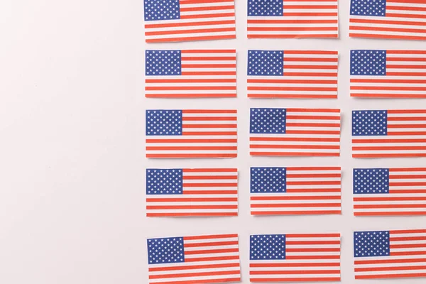 Hoge Hoek Uitzicht Rijen Vlaggen Van Verenigde Staten Van Amerika — Stockfoto