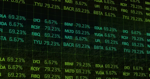 Composição Processamento Dados Financeiros Através Rede Conceito Global Negócios Finanças — Fotografia de Stock