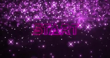 Başlangıç metninin siyah arkaplandaki ışık noktaları üzerinden canlandırılması. Soyut arkaplan, renk ve gelecek konsepti dijital olarak oluşturulmuş video.