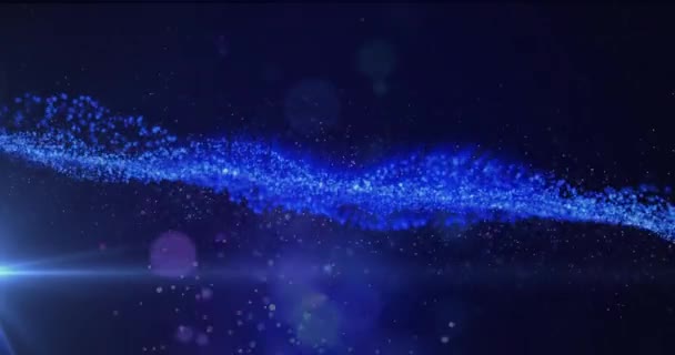 Animatie Van Blauw Gloeiende Digitale Golf Lichtvonken Lichtvlek Tegen Een — Stockvideo