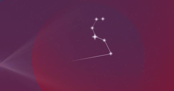 Animação Signo Estrela Leo Com Estrelas Brilhantes Astrologia Horóscopo Signo — Vídeo de Stock