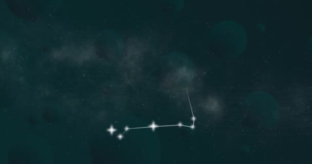 Animation Des Sternzeichens Fische Mit Leuchtenden Sternen Astrologie Horoskop Und — Stockvideo