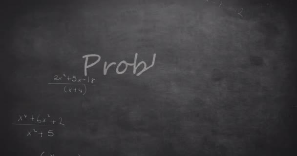 Animace Zrušených Problémů Text Řešeními Text Matematické Rovnice Koncepce Školy — Stock video