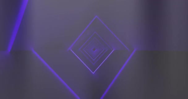 Animation Neon Pink Code Scanner Light Trails Blue Background Концепция — стоковое видео