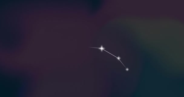 Animation Aries Csillagjegy Izzó Csillagokkal Asztrológia Horoszkóp Zodiákus Jel Koncepció — Stock videók