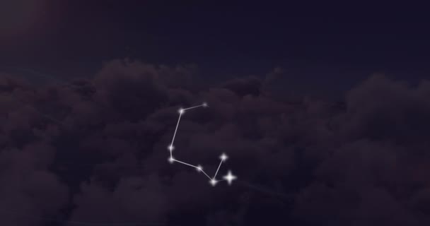 Animáció Sagittarius Csillag Jel Izzó Csillagok Asztrológia Horoszkóp Zodiákus Jel — Stock videók