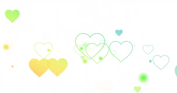 Animação Corações Arco Íris Sobre Fundo Branco Mês Orgulho Lgbtq — Vídeo de Stock