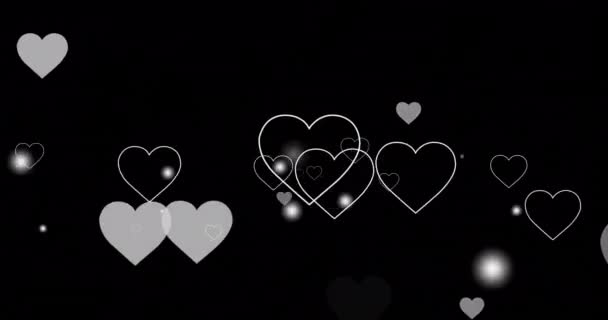 Animação Corações Movendo Sobre Fundo Preto Mês Orgulho Lgbtq Conceito — Vídeo de Stock