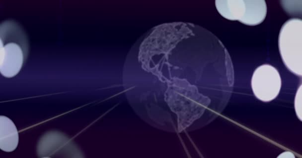 Kili Kodlama Üzerinden Küresel Veri Işleme Animasyonu Küresel Bağlantılar Dijital — Stok video