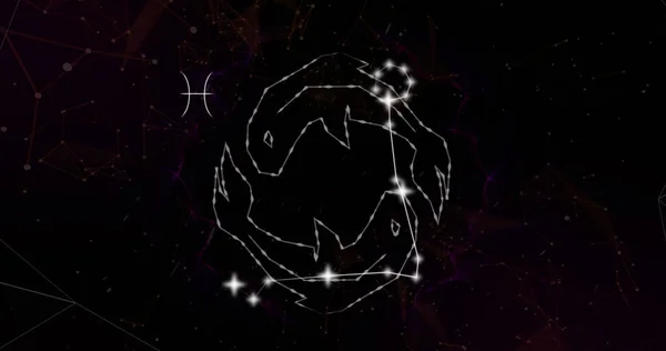 Imagen Piscis Signo Estrella Con Estrellas Brillantes Astrología Horóscopo Signo —  Fotos de Stock