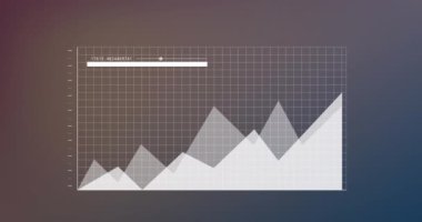 İstatistiklerle finansal veri işleme animasyonu. Küresel iş, finans, hesaplama ve veri işleme kavramı dijital olarak oluşturulmuş video.