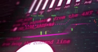 Tüm dünyada istatistik ve finansal veri işleme animasyonları. Küresel iş, finans, hesaplama ve veri işleme kavramı dijital olarak oluşturulmuş video.