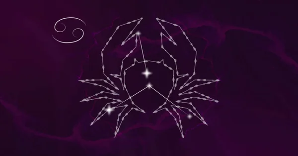 Afbeelding Van Kanker Sterrenbeeld Met Gloeiende Sterren Astrologie Horoscoop Sterrenbeeld — Stockfoto